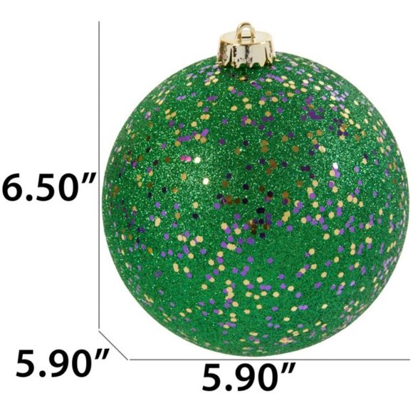 Jumbo Green Mardi Gras Ornament - Picture 3 of 5